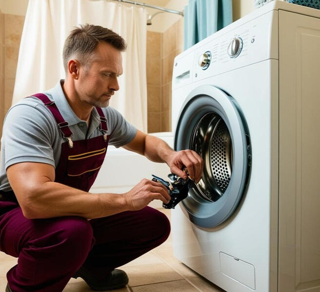 Частный мастер из Калининграде на дому у Клиента выполняет ремонт стиральной машины LG.